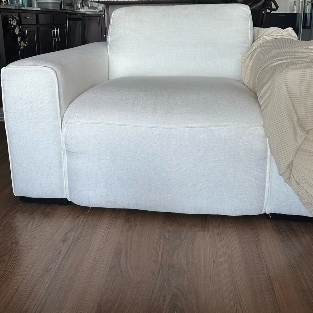 White fabric armchair